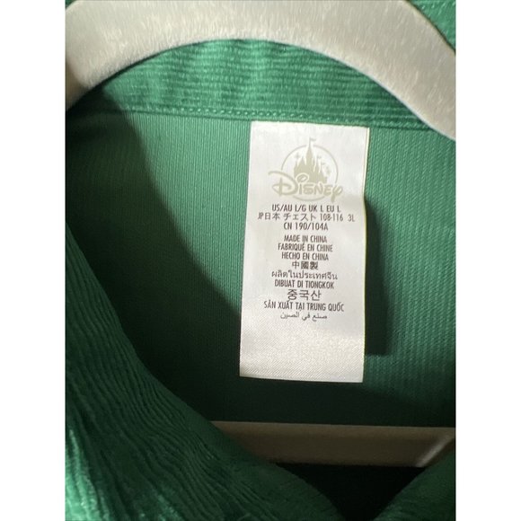 Disney Shirt Adult Large Green Santa Mickey Mouse Embroidered Corduroy - Picture 2 of 12